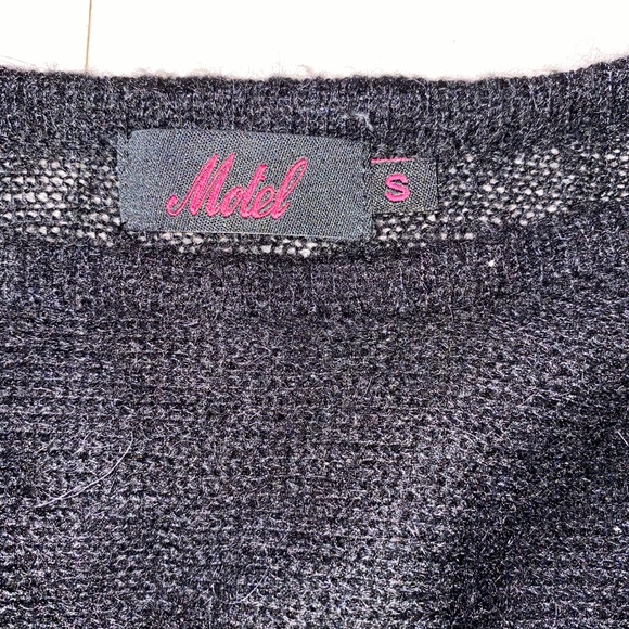 Motel rocks black cropped sweater sequins - Picture 3 of 8